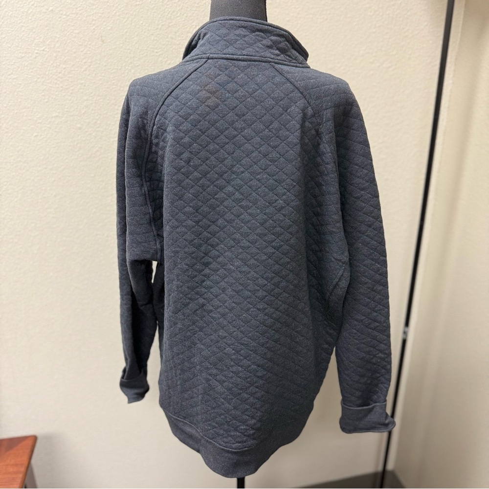 Eddie Bauer Men's Quilted Gray Snap Pullover Sweatshirt. Size XL - Picture 4 of 9